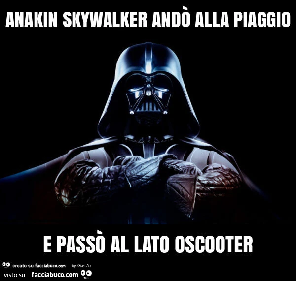 Anakin skywalker andò alla piaggio e passò al lato oscooter