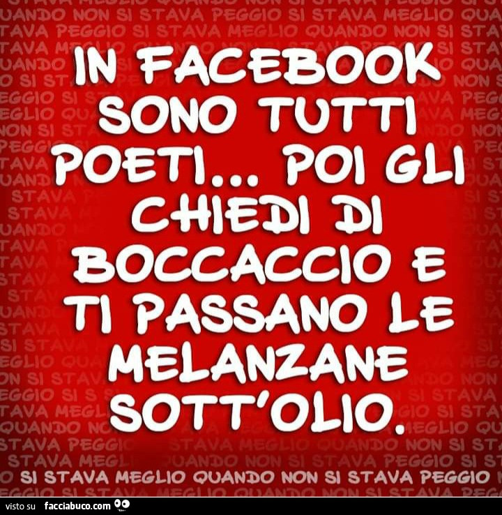 In Facebook sono tutti poeti poi gli chiedi di Boccaccio