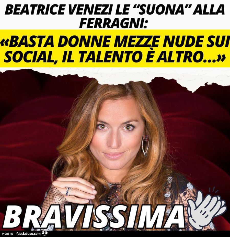 Brava ??Che poi se proprio vogliamo dirla tutta la Ferragni non è… -  Facciabuco.com