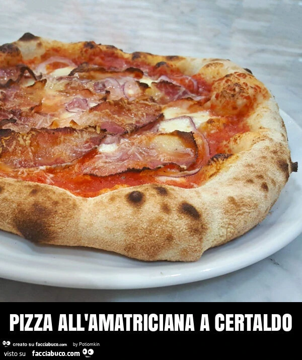 Pizza all'amatriciana a certaldo