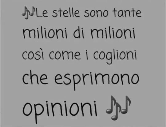 Opinioni, stelle, coglioni