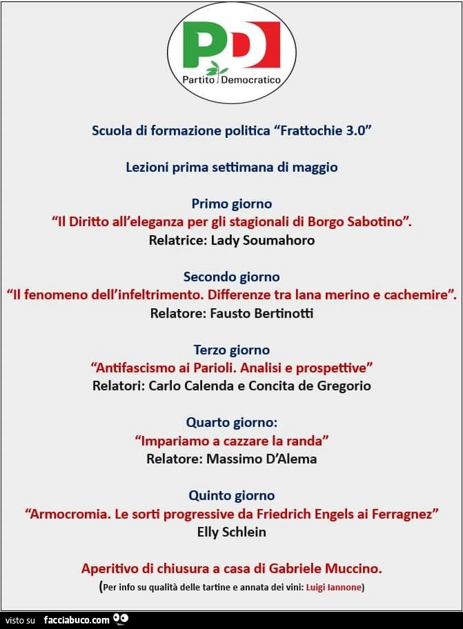 Partito democratico scuola di formazione politica frattochie 3.0