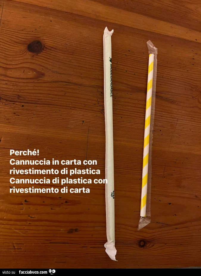 Perché! Cannuccia in carta con rivestimento di plastica cannuccia di plastica co rivestimento di carta