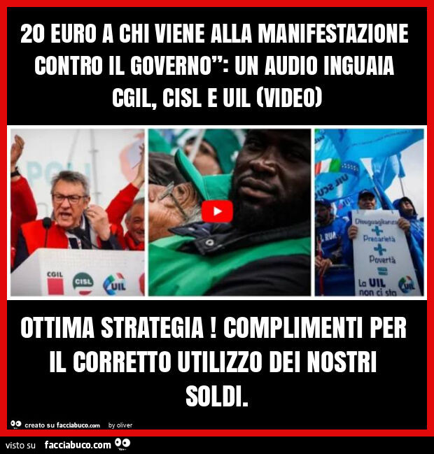 20 euro a chi viene alla manifestazione contro il governo”: un audio inguaia cgil, cisl e uil (video) ottima strategia! Complimenti per il corretto utilizzo dei nostri soldi