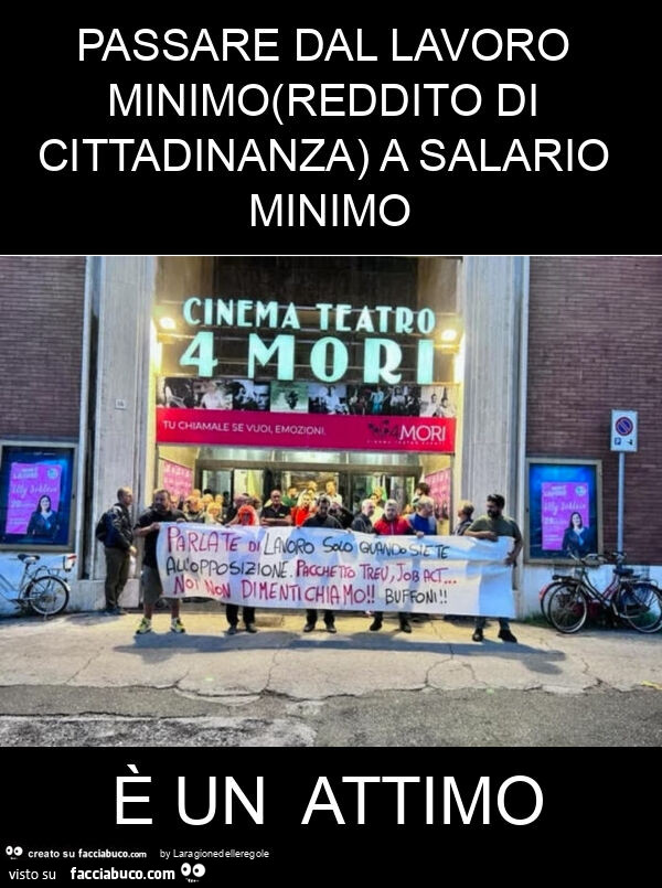 Passare dal lavoro minimo(reddito di cittadinanza) a salario minimo è un attimo