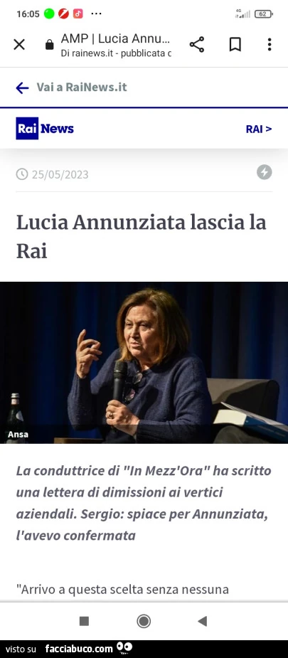 Lucia annunziata lascia la rai