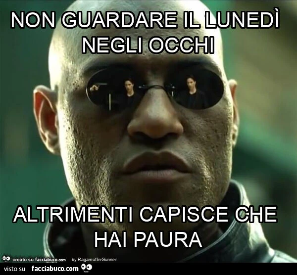 Non guardare il lunedì negli occhi altrimenti capisce che hai paura