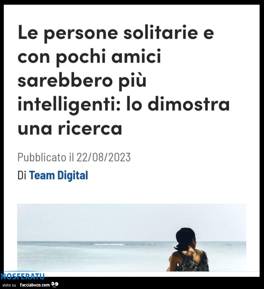 Le persone solitarie e con pochi amici sarebbero più intelligenti: lo dimostra una ricerca