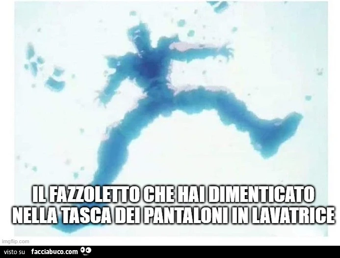Il fazzoletto che hai dimenticato nella tasca dei pantaloni in lavatrice
