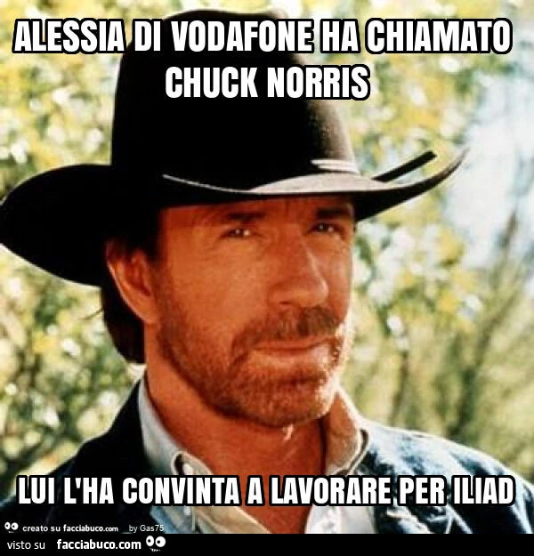 Alessia di vodafone ha chiamato chuck norris lui l'ha convinta a lavorare per iliad