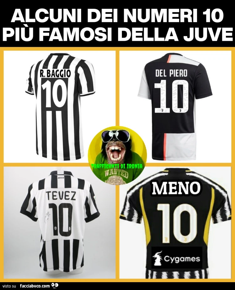 Alcuni dei numeri 10 più famosi della juve