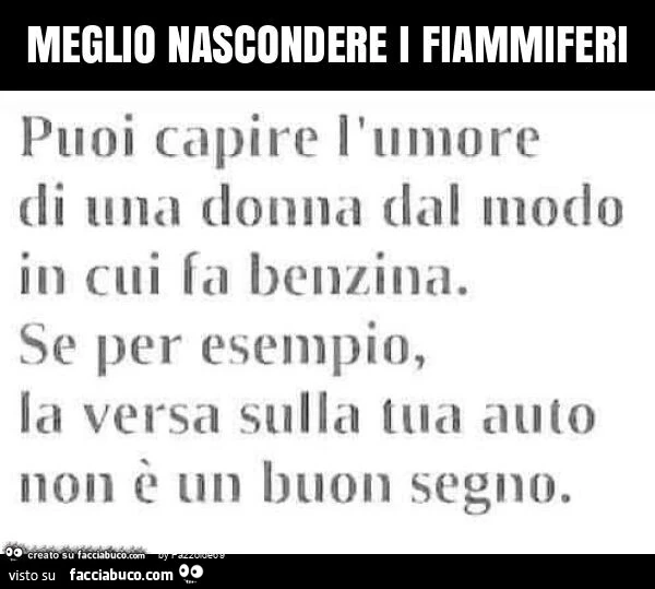 Meglio nascondere i fiammiferi