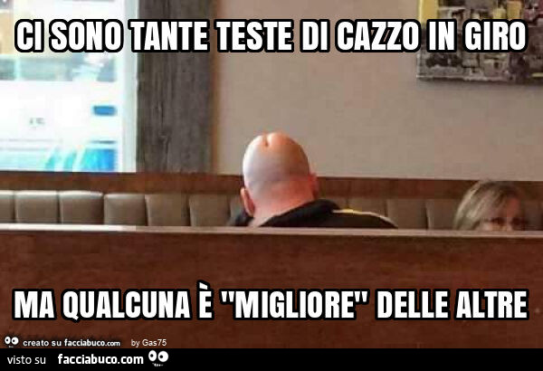 Ci sono tante teste di cazzo in giro ma qualcuna è "migliore" delle altre