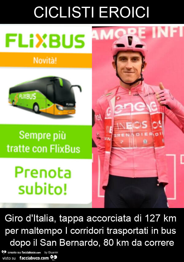 Ciclisti eroici giro d'italia, tappa accorciata di 127 km per maltempo i corridori trasportati in bus dopo il san bernardo, 80 km da correre