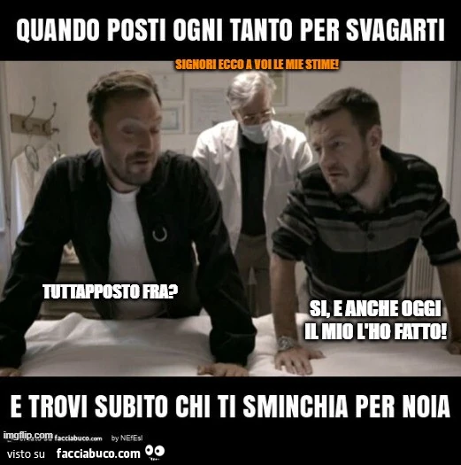 Quando posti ogni tanto per svagarti e trovi subito chi ti sminchia per noia