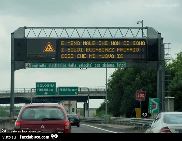 E meno male che non ci sono i soldi ecchecazz proprio oggi che mi muovo io