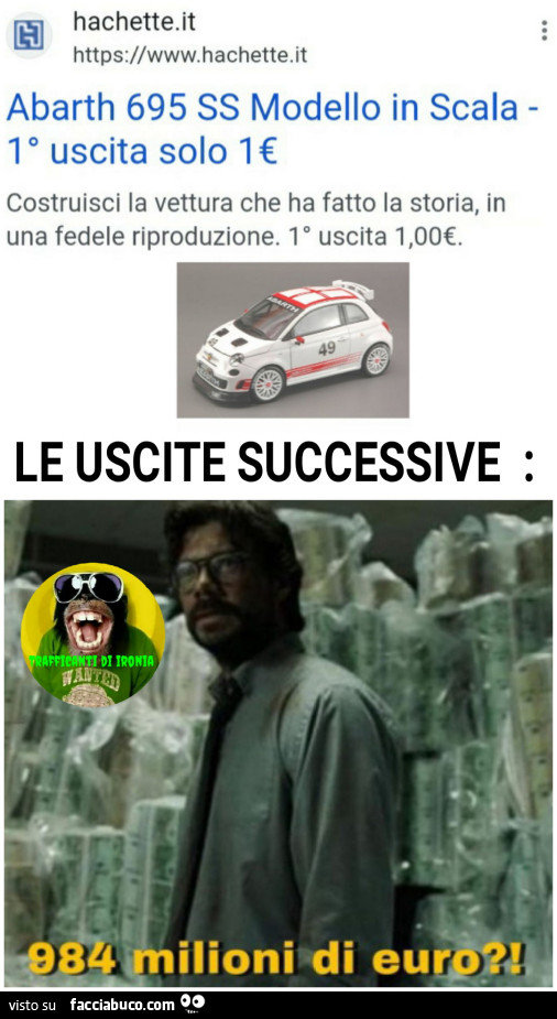 Abarth 695 Ss modello in scala 1° uscita solo 1 €