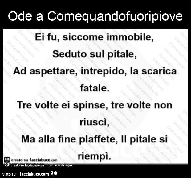 Ode a comequandofuoripiove