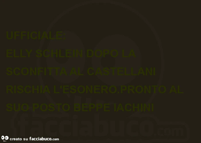 Ufficiale: elly schlein dopo la sconfitta al castellani rischia l'esonero. Pronto al suo posto beppe iachini