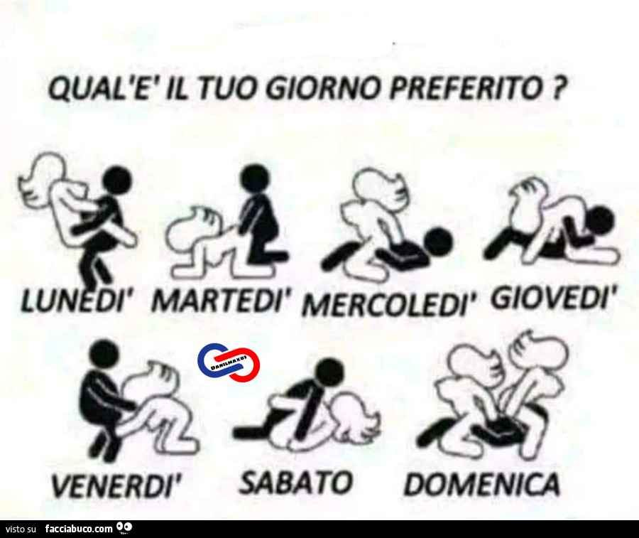 Qual'è il tuo giorno preferito? Lun dì martedì mercoledì giovedì venerdì sabato domenica