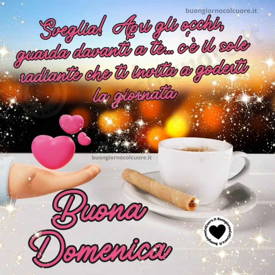 Sveglia! Apri gli occhi guarda davanti a te, c'è il sole radiante che ti invita a goderti la giornata buona domenica buongiornocolcuore. It