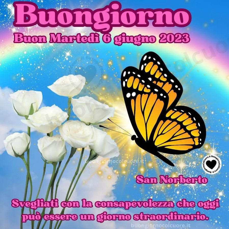 Buongiorno Buon Martedì 6 Giugno 2023 Svegliati con la consapevolezza che oggi può essere un giorno straordinario. San Norberto