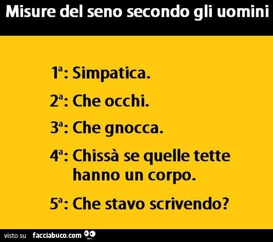 Misure del seno secondo gli uomini