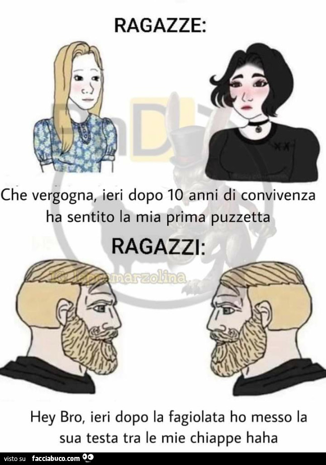 Ragazze che vergogna ieri dopo 10 anni di convivenza ha sentito la mia prima puzzetta
