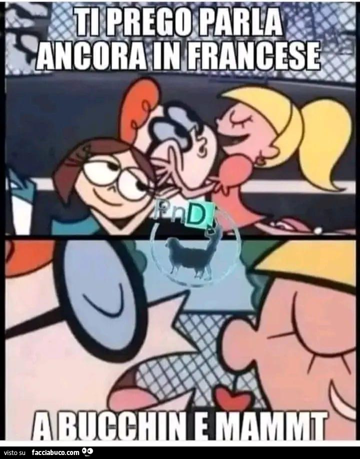 Ti prego parla ancora in francese. A bucchin e mammt