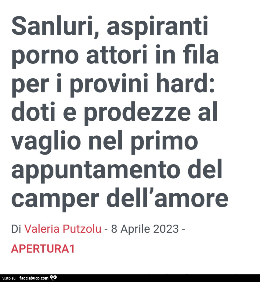 Sanluri, aspiranti porno attori in fila per i provini hard - Facciabuco.com