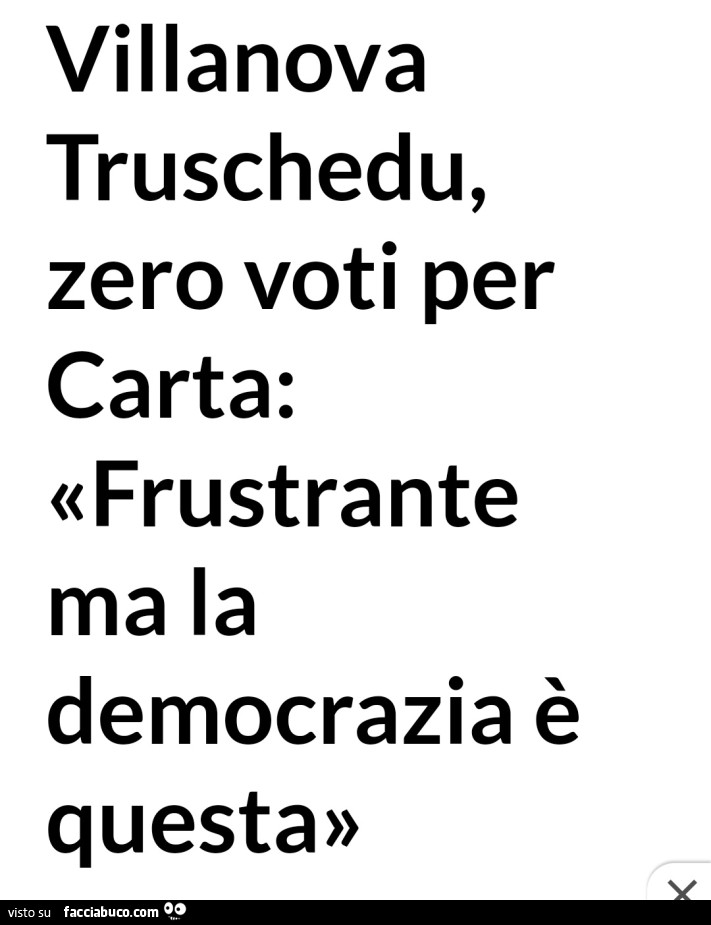 Villanova truschedu, zero voti per carta: «frustrante ma la democrazia è questa»