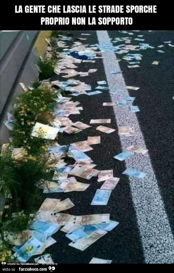 La gente che lascia le strade sporche proprio non la sopporto