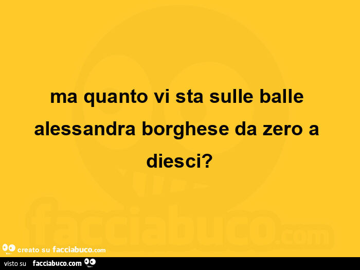 Ma quanto vi sta sulle balle alessandra borghese da zero a diesci?