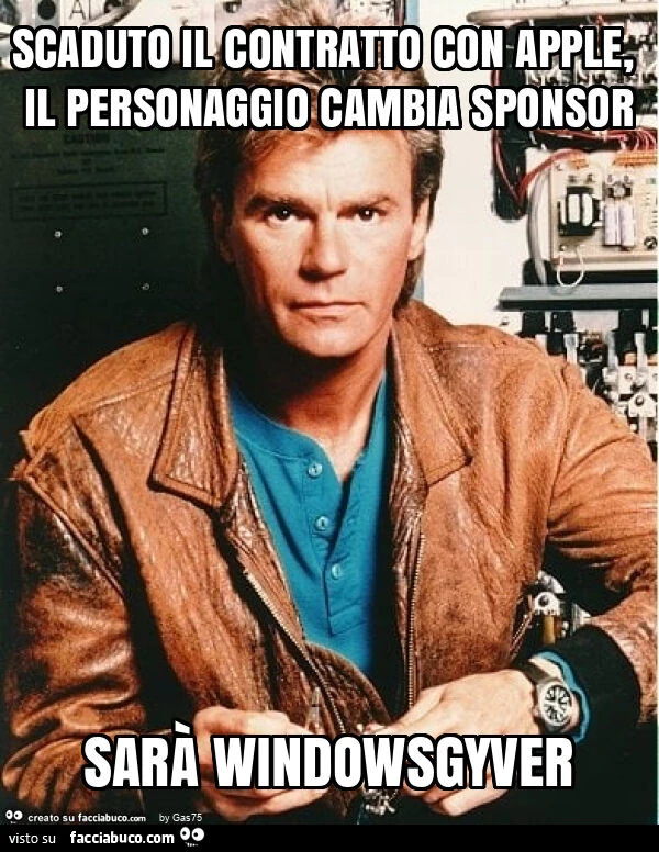 Scaduto il contratto con apple, il personaggio cambia sponsor sarร windowsgyver