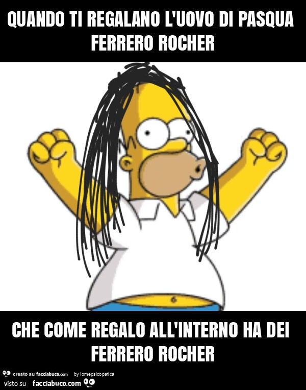 Quando ti regalano l'uovo di pasqua ferrero rocher che come regalo all'interno ha dei ferrero rocher