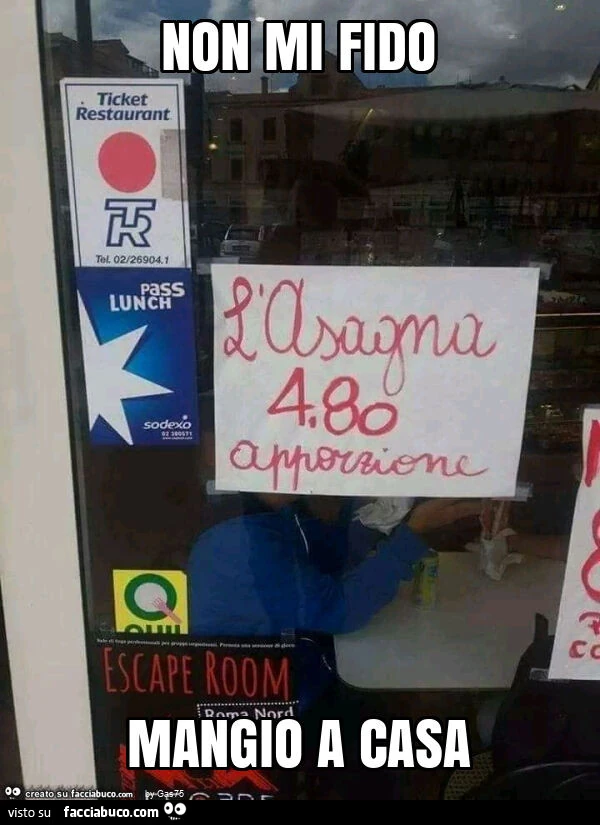 Non mi fido mangio a casa
