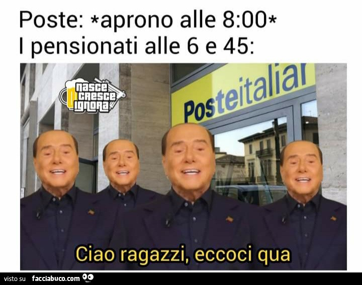 Poste aprono alle 8.00 i pensionati alle 6 e 45