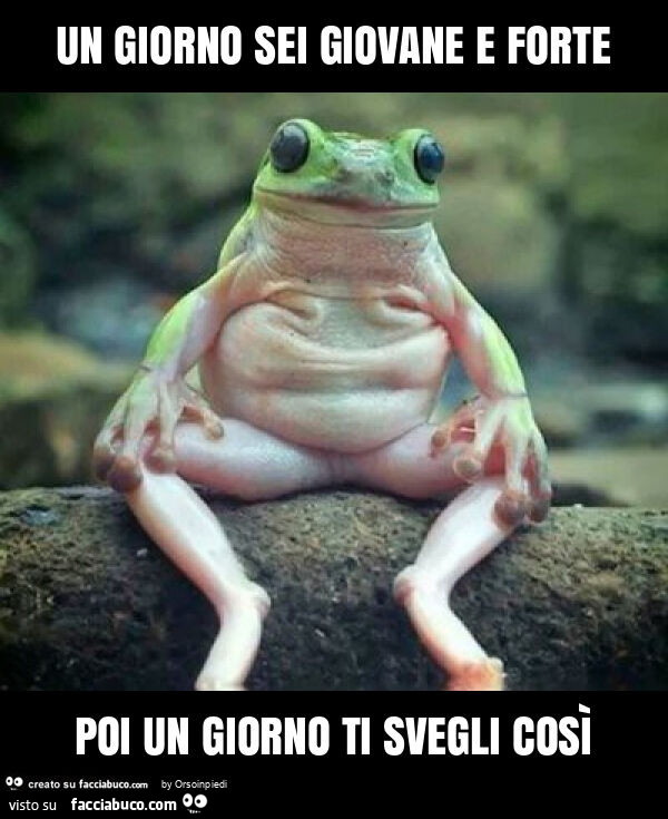 Un giorno sei giovane e forte poi un giorno ti svegli così