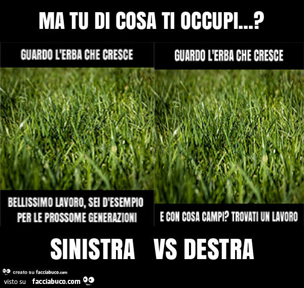 Ma tu di cosa ti occupi… ? Sinistra vs destra