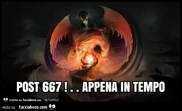 Post 667! . Appena in tempo