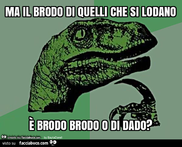Ma il brodo di quelli che si lodano è brodo brodo o di dado?