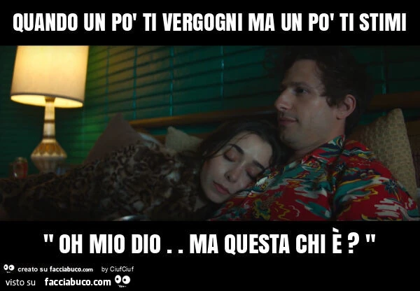 Quando un po' ti vergogni ma un po' ti stimi " oh mio dio. Ma questa chi รจ? "