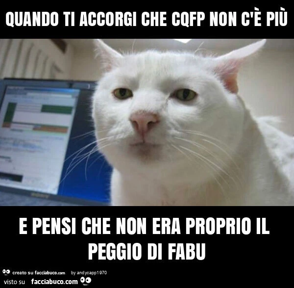 Quando ti accorgi che cqfp non c'è più e pensi che non era proprio il peggio di fabu