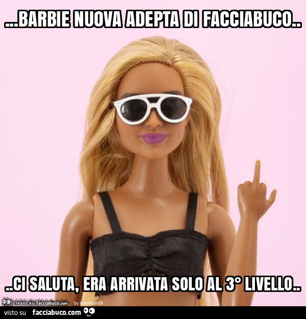 Barbie nuova adepta di facciabuco… ci saluta, era arrivata solo al 3° livello