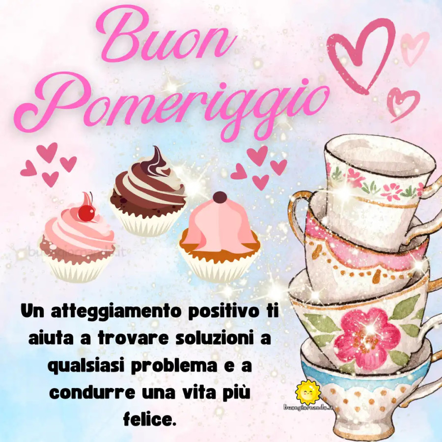 Un atteggiamento positivo ti aiuta a trovare soluzioni a qualsiasi problema e a condurre una vita felice. Buon pomeriggio