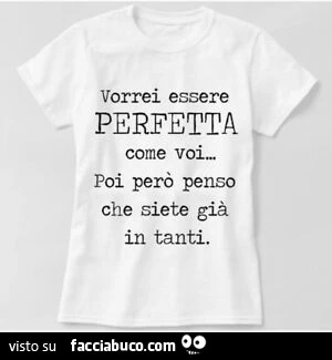 Vorrei essere perfetta come voi però penso che siete già in tanti