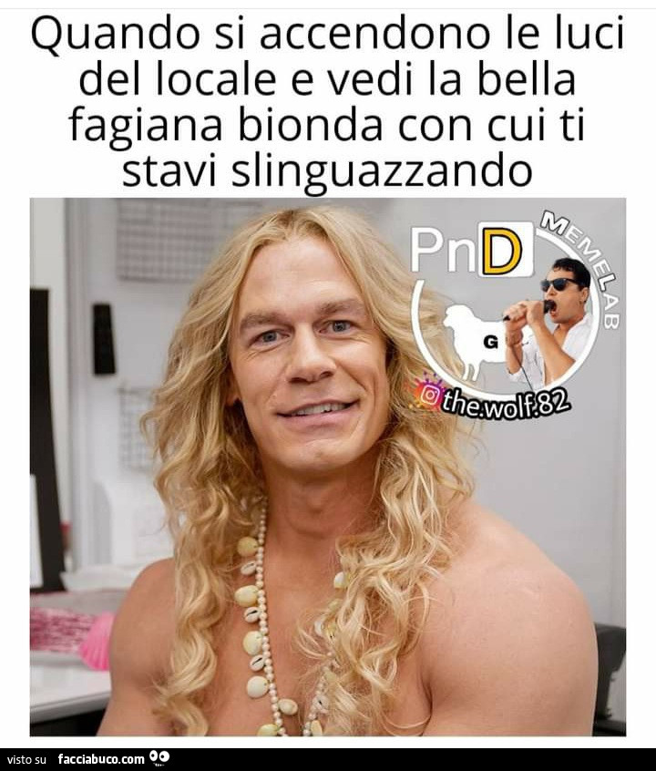 Quando si accendono le luci del locale e vedi la bella fagiana