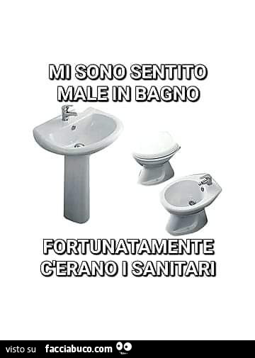 Mi sono sentito male in bagno. Fortunatamente c'erano i sanitari