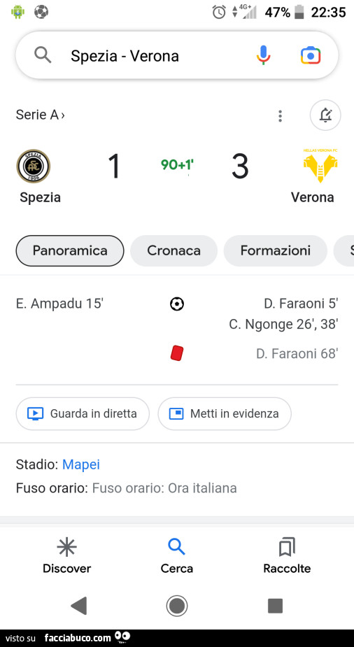 Spezia 1 Verona 3