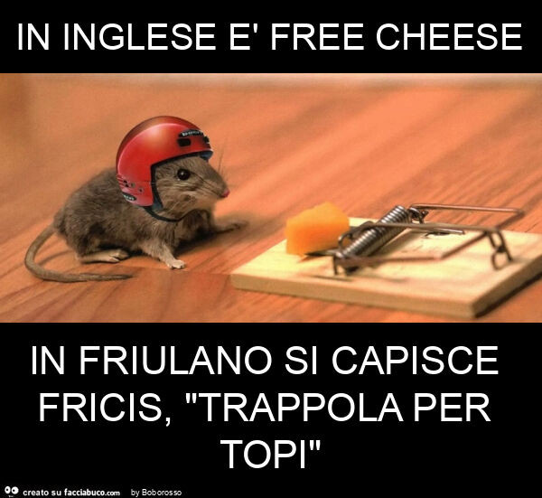 In inglese è free cheese in friulano si capisce fricis, "trappola per topi"